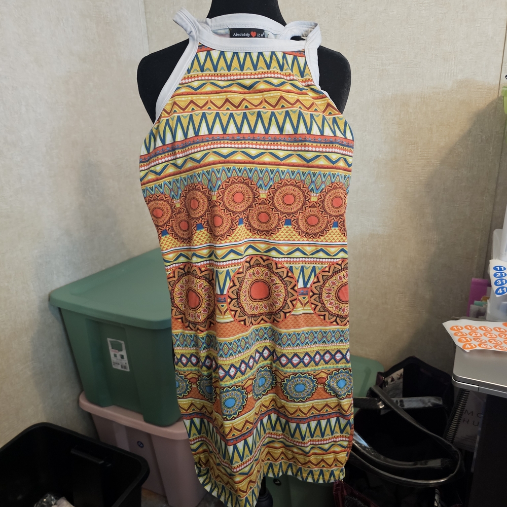 ✅️🎊🎉3/10 Sale Add To Bundle Absolutely Vibrant Multicolor Patterned Dress